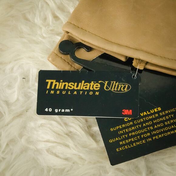 Cabela's Ladies XL Tan Deerskin Leather Insulated Winter Driving Gloves NEW - Picture 5 of 6